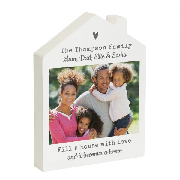 Personalised Photo Upload Wooden House Ornament - Image 5