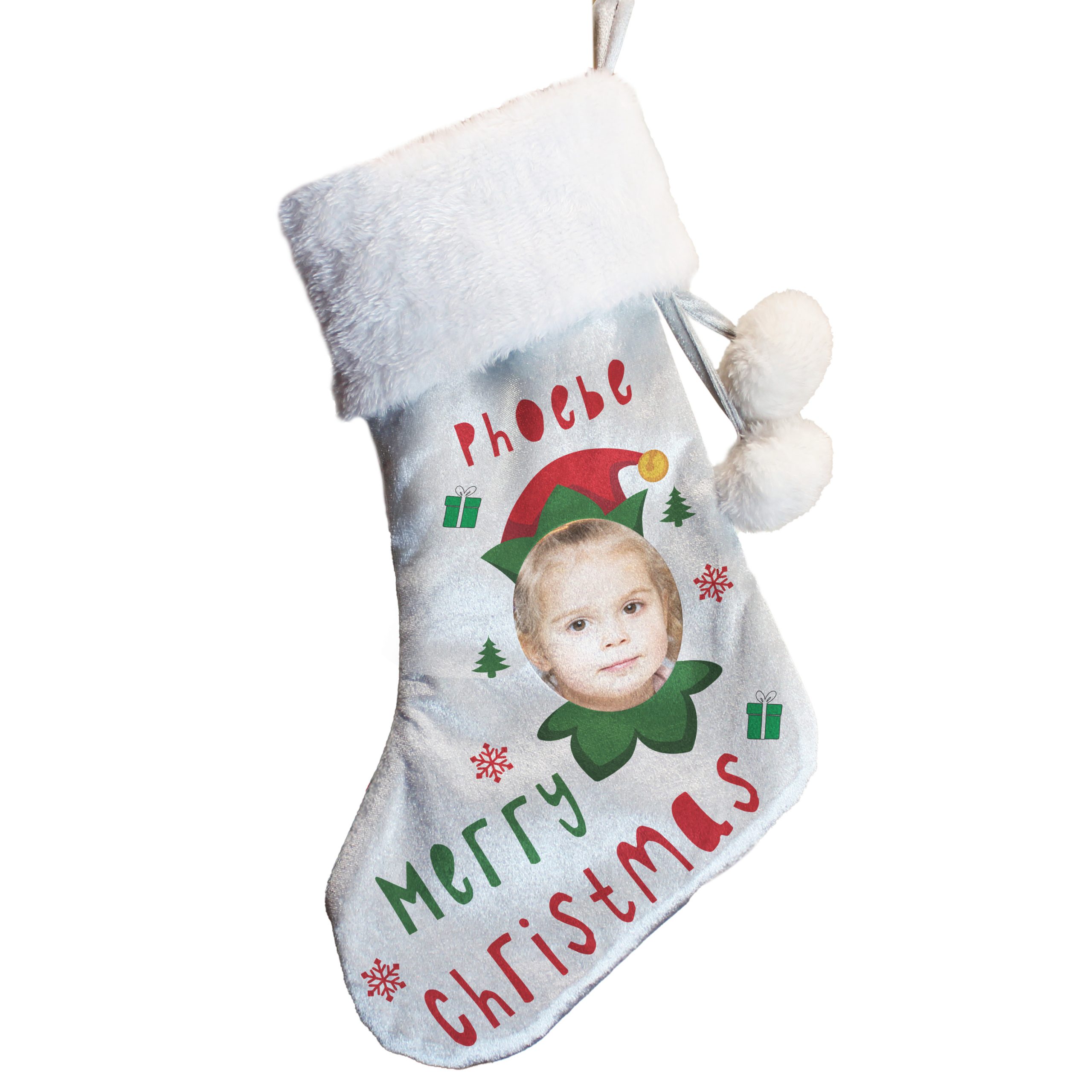 Personalised Photo Upload Elf Christmas Stocking - Image 4