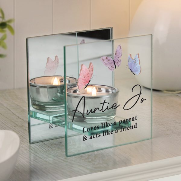 Personalised Butterfly Mirrored Tealight Holder - Image 2
