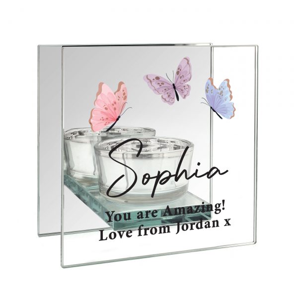 Personalised Butterfly Mirrored Tealight Holder - Image 5