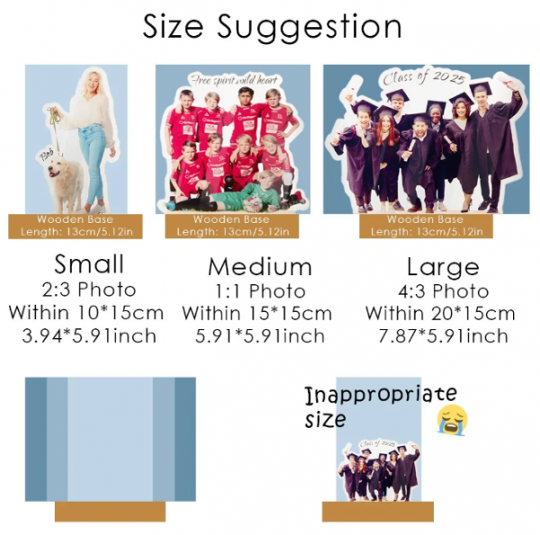 Personalised Photo Acrylic Cut Out with Wooden Stand - Image 8