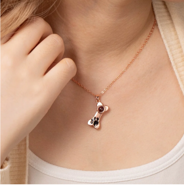 Dog Bone Photo Projection Necklace - Image 5